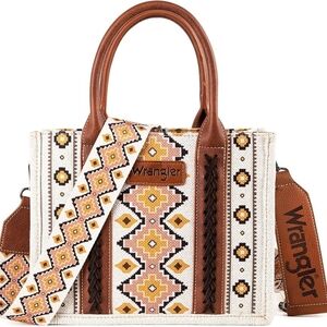 NWT Wrangler's Brown and Cream Patterned Tote Bag